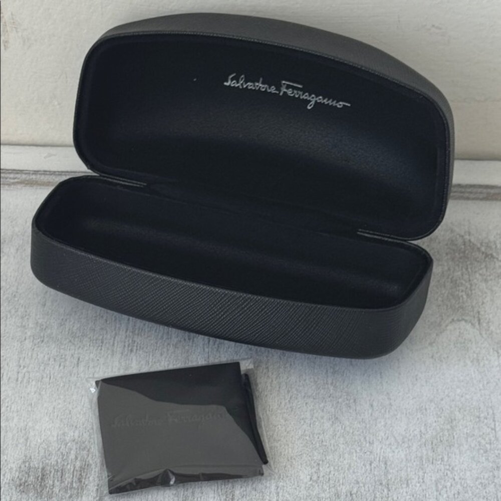 Salvatore Ferragamo sunglass hard case, cleaning cloth NEW